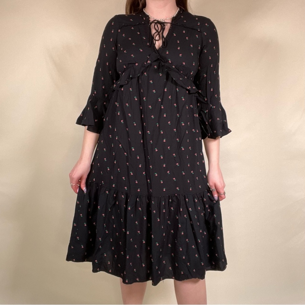 Loft black floral dress